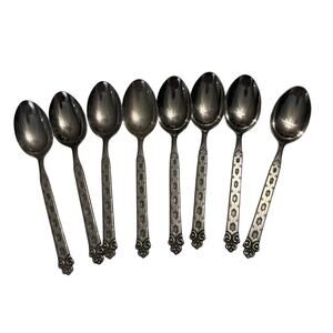 8 Northland Stainless Japan Oneida Teaspoons Vintage Flatware Set MCM
